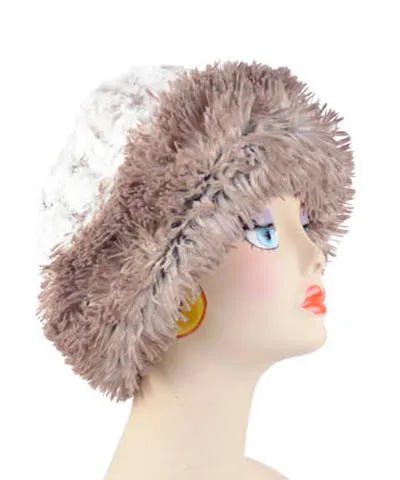 Fox Beanie Hat, Reversible - Fox Faux Fur with Assorted Faux Fur Liner (Limited - Cranberry Creek / Berry Foxy Combos)