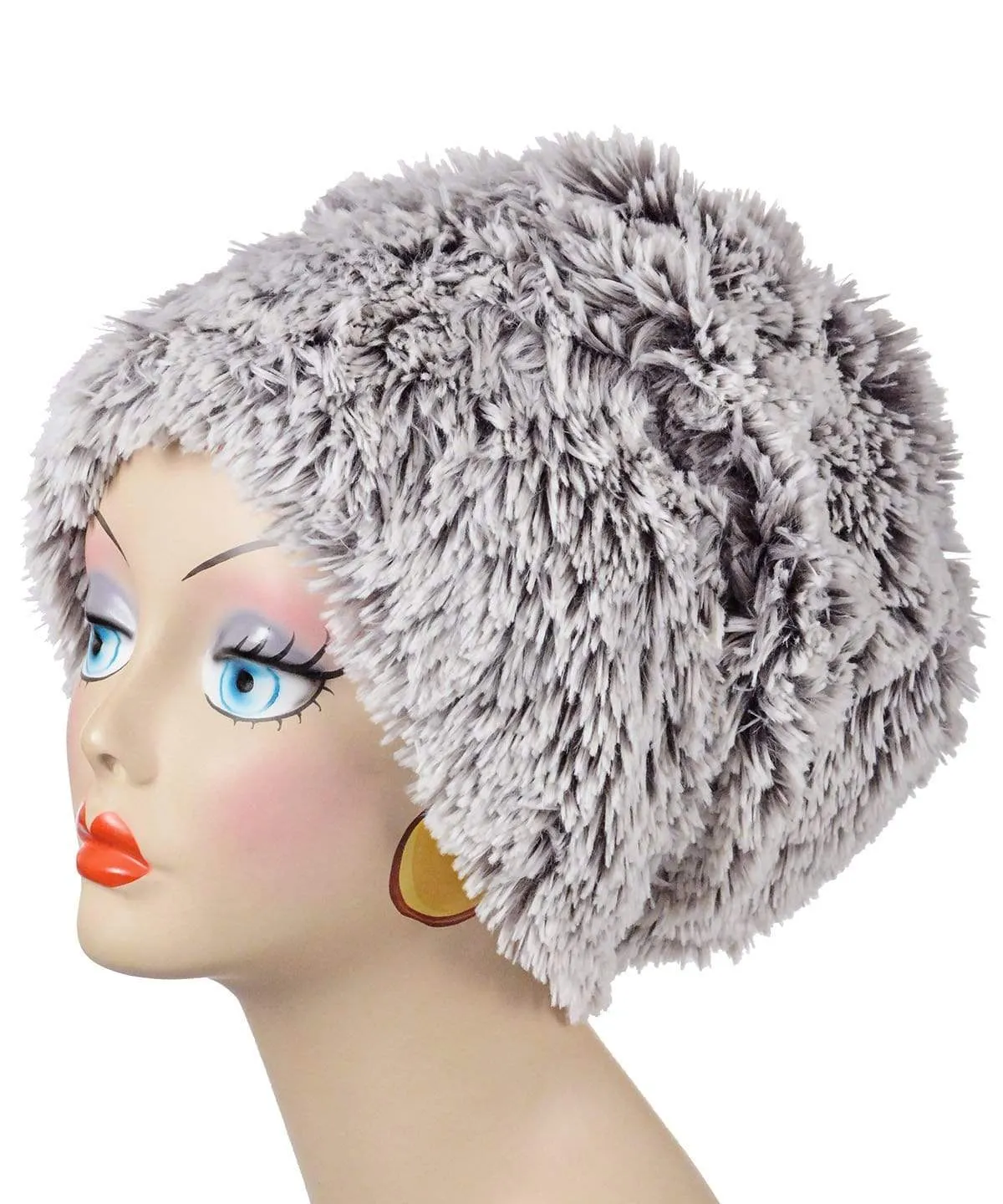 Fox Beanie Hat, Reversible - Fox Faux Fur with Assorted Faux Fur Liner (Limited - Cranberry Creek / Berry Foxy Combos)