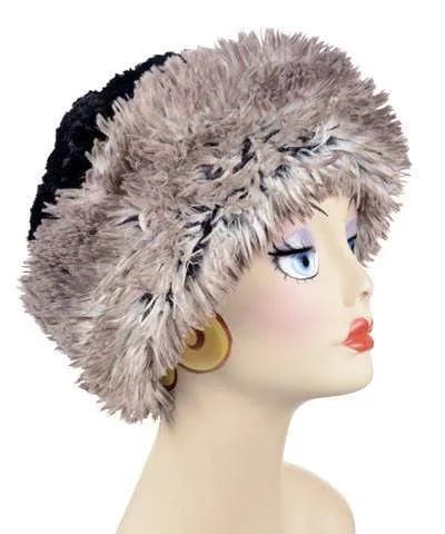 Fox Beanie Hat, Reversible - Fox Faux Fur with Assorted Faux Fur Liner (Limited - Cranberry Creek / Berry Foxy Combos)