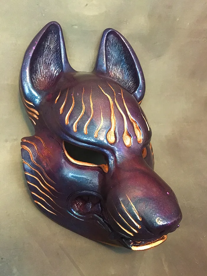 FOX MASK - GLOW IN THE DARK, TRANSLUCENT IRIDESCENT