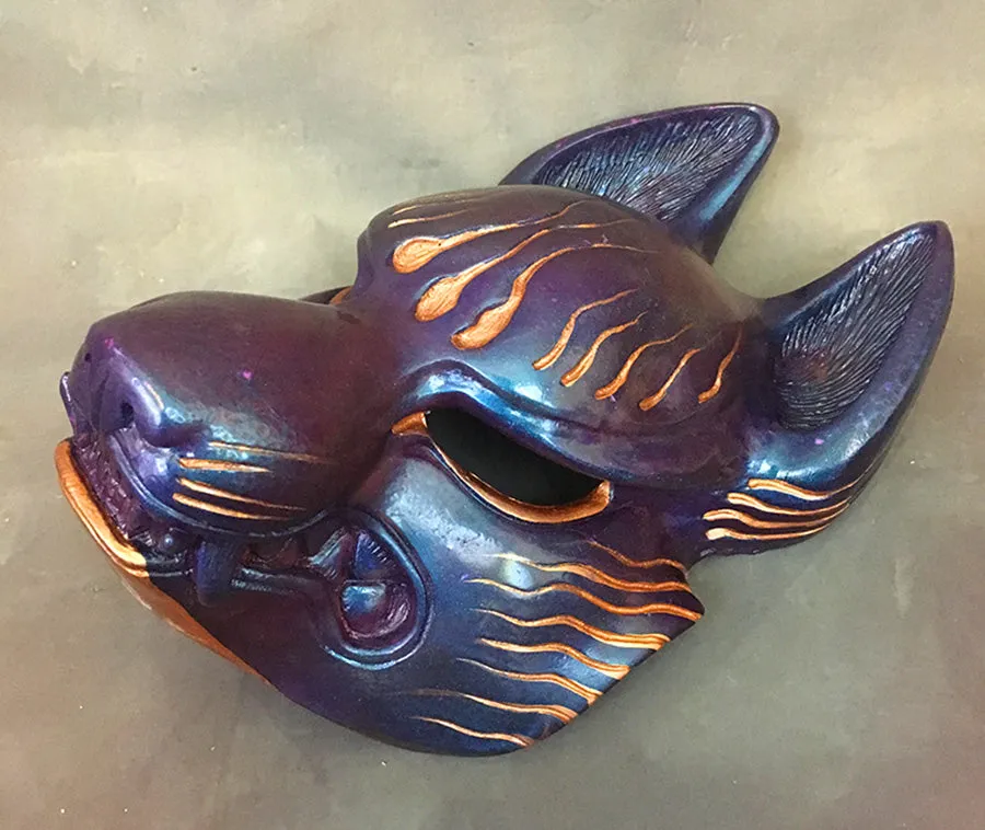 FOX MASK - GLOW IN THE DARK, TRANSLUCENT IRIDESCENT