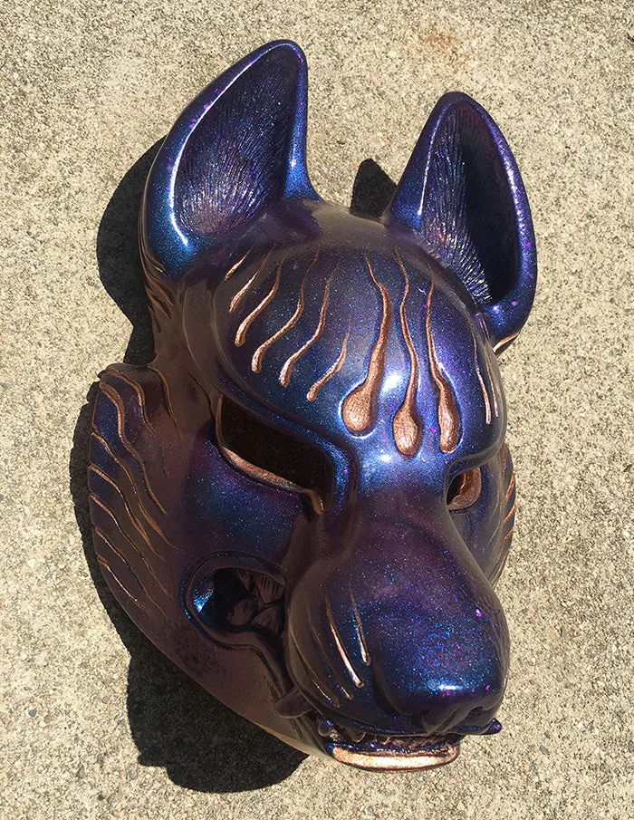 FOX MASK - GLOW IN THE DARK, TRANSLUCENT IRIDESCENT