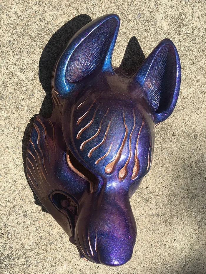 FOX MASK - GLOW IN THE DARK, TRANSLUCENT IRIDESCENT