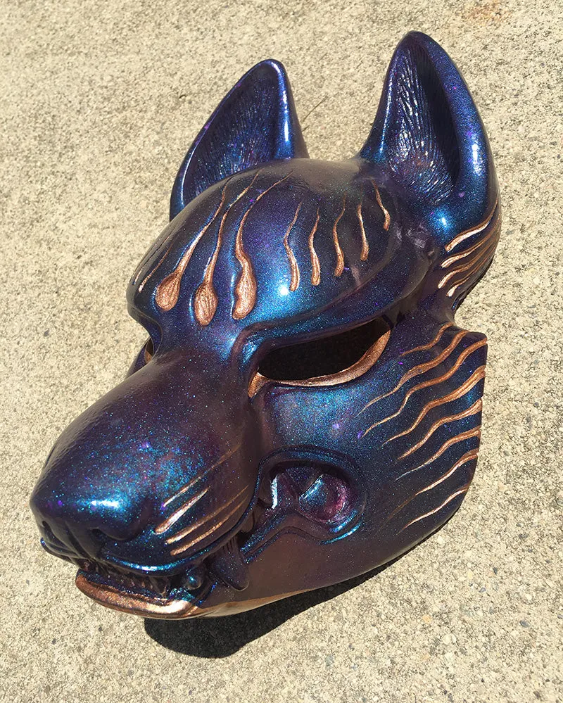 FOX MASK - GLOW IN THE DARK, TRANSLUCENT IRIDESCENT