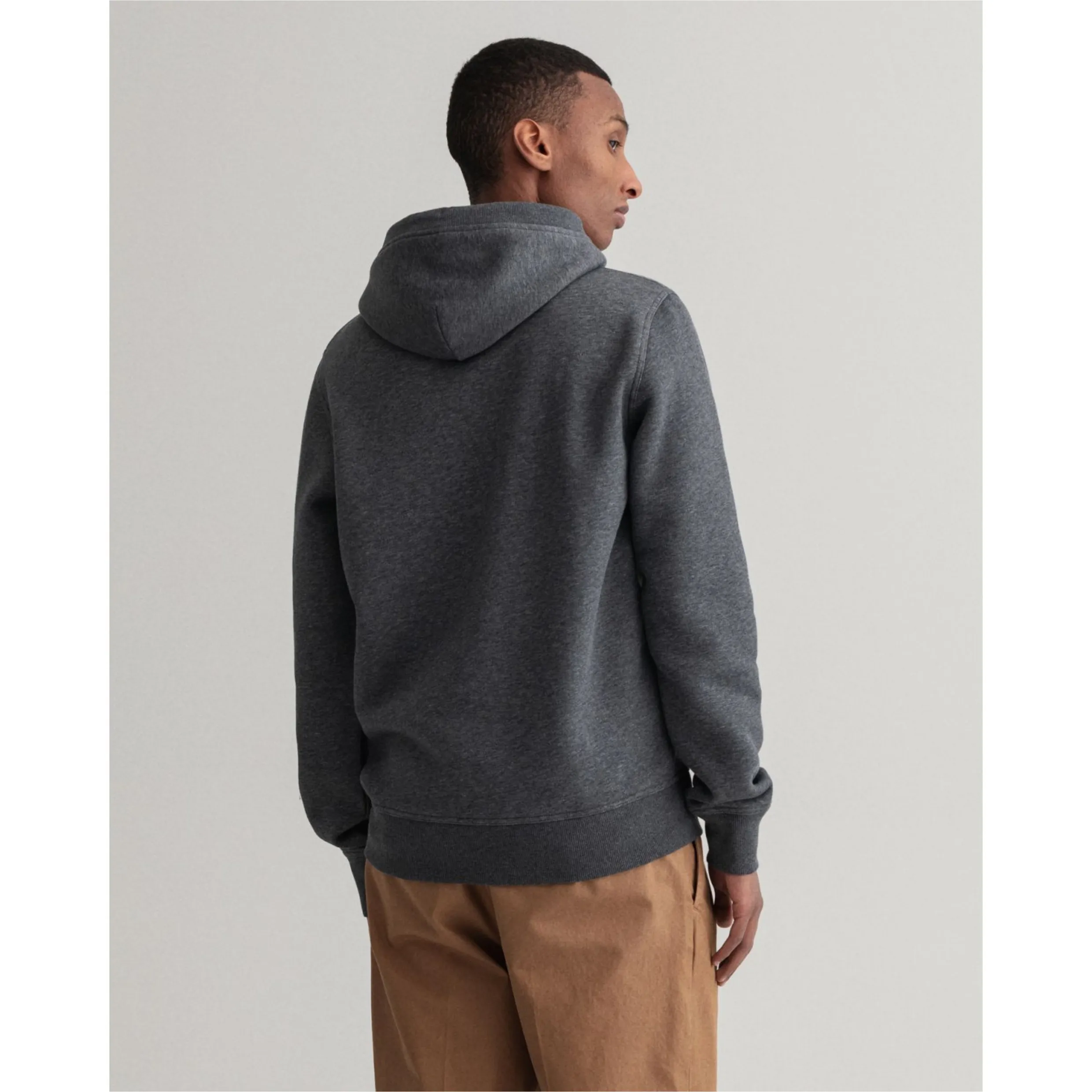 GANT Archive Shield Hoodie - Anthracite Melange