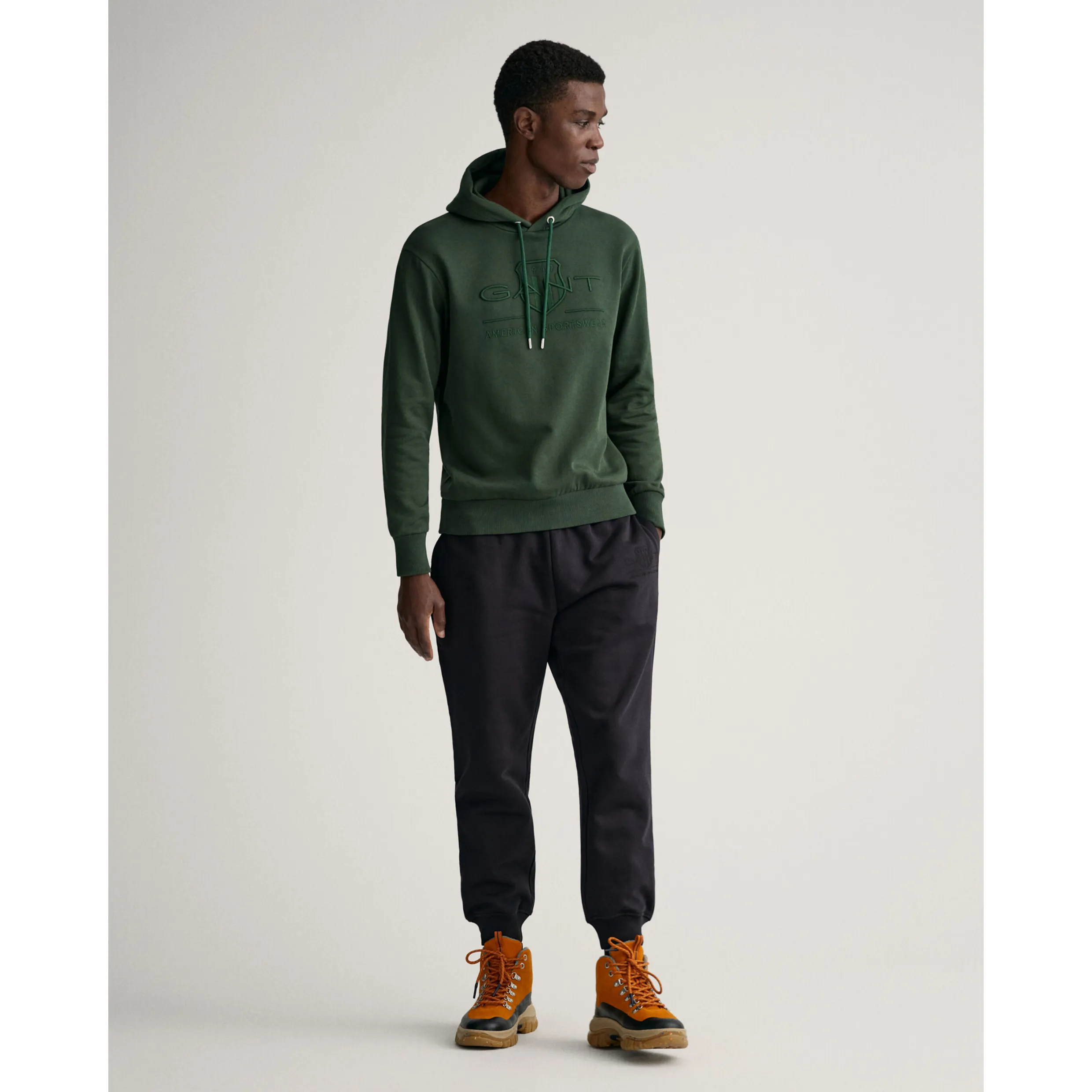 GANT TONAL SHIELD HOODIE 2037020 - Storm Green