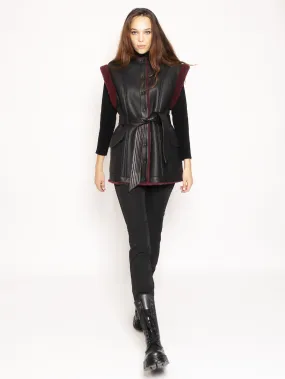 Gilet in Montone Reversibile - Nero/Burgundy