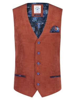 Gilet met verstelbaar riempje | A fish named Fred waistcoat burgundy printed rib