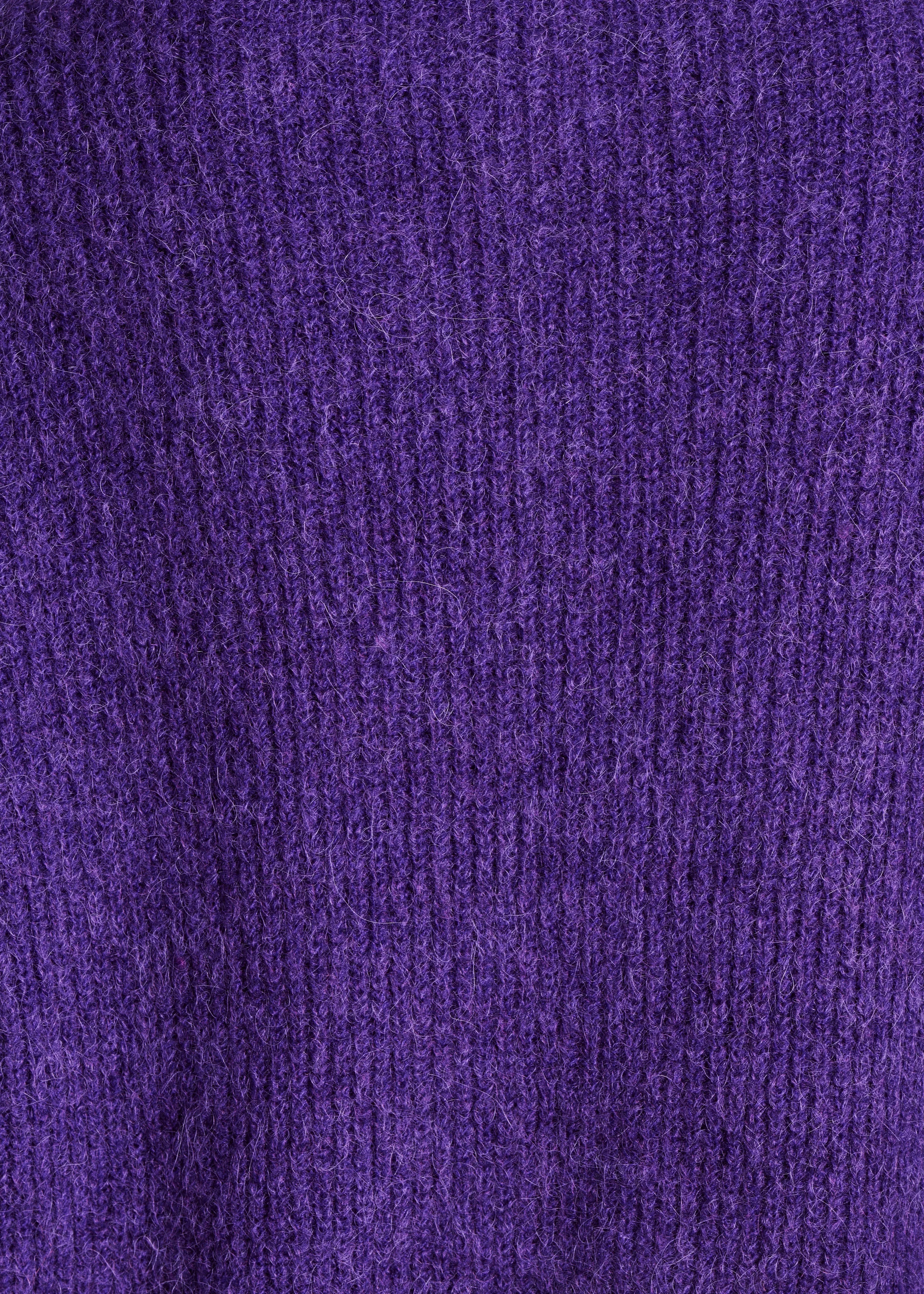 Gilet violet ample à côtes