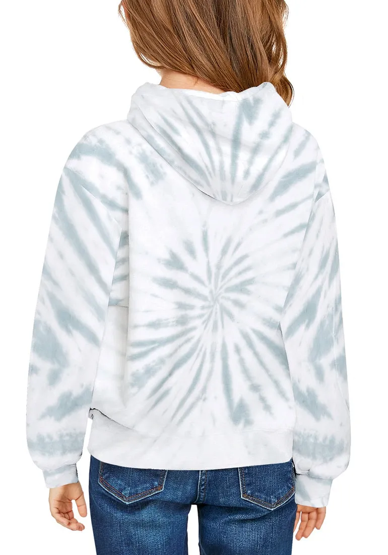 Girls Casual Tie Dye Sweatshirt Crewneck Long Sleeve Pullover Tops