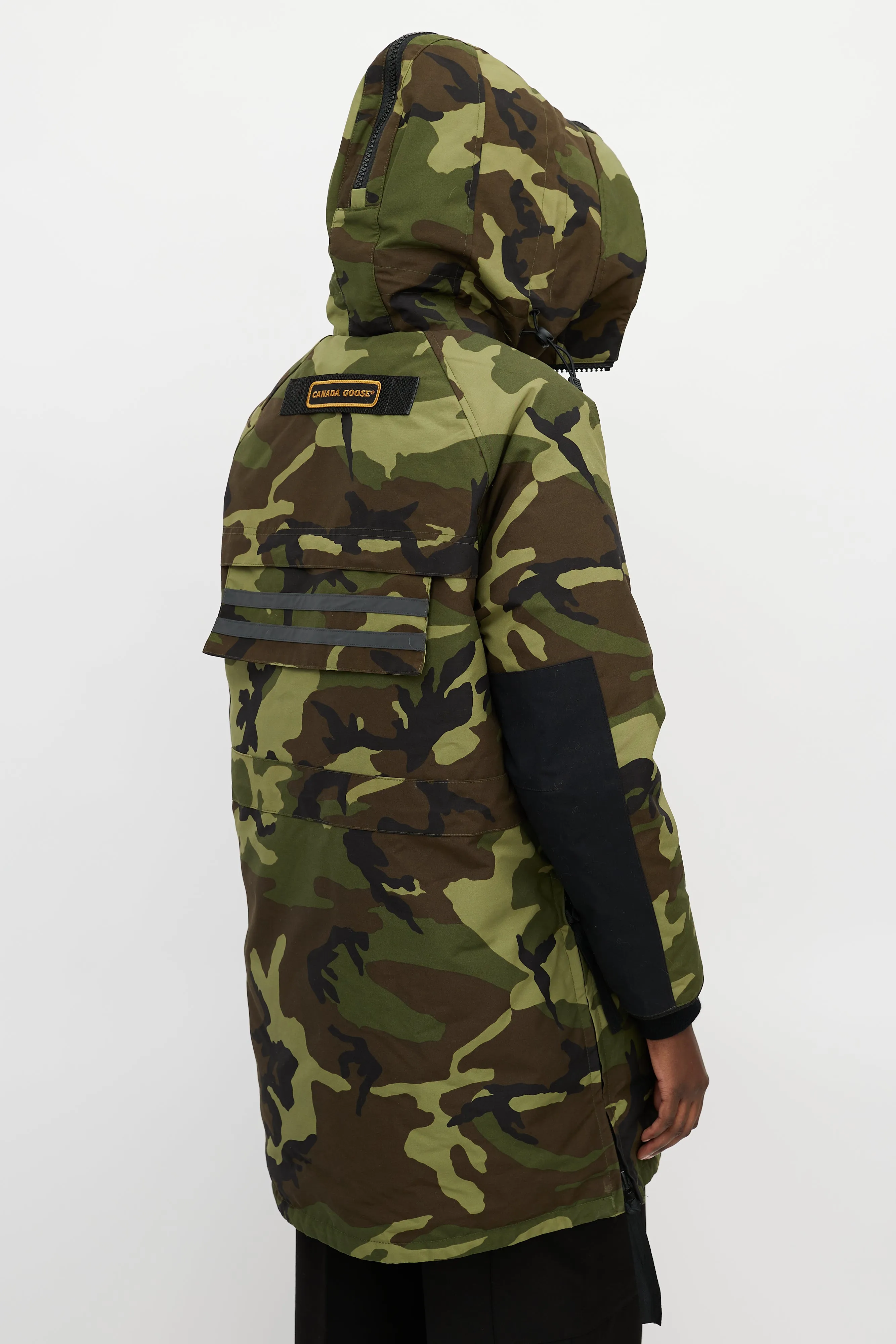 Green & Brown Split Hood Camo Coat