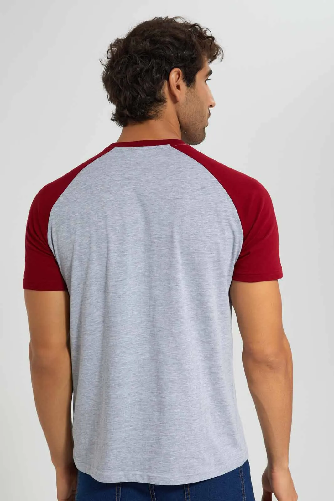 Grey And Burgundy Reglan T-Shirt