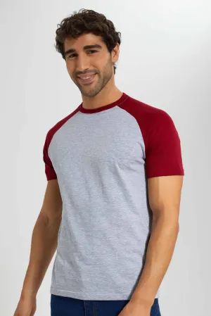 Grey And Burgundy Reglan T-Shirt