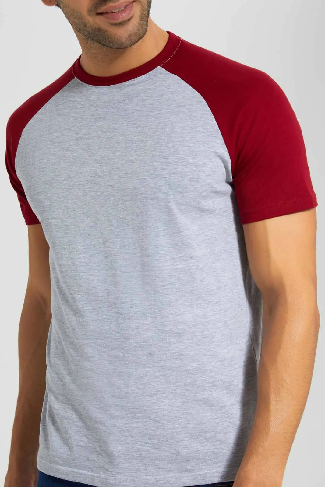 Grey And Burgundy Reglan T-Shirt