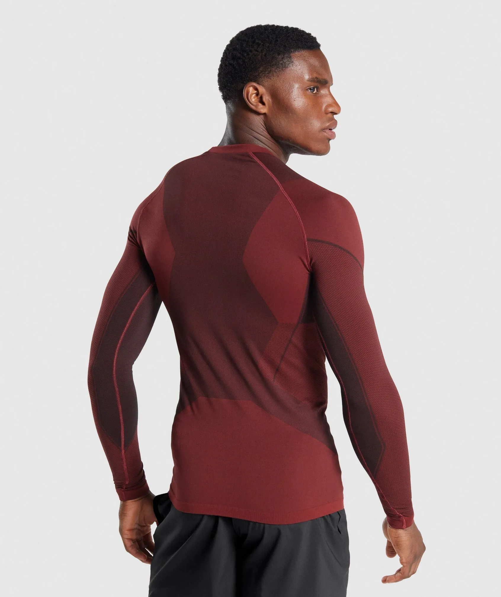 Gymshark Free Force Seamless Long Sleeve T-Shirt - Burgundy