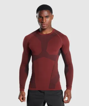 Gymshark Free Force Seamless Long Sleeve T-Shirt - Burgundy