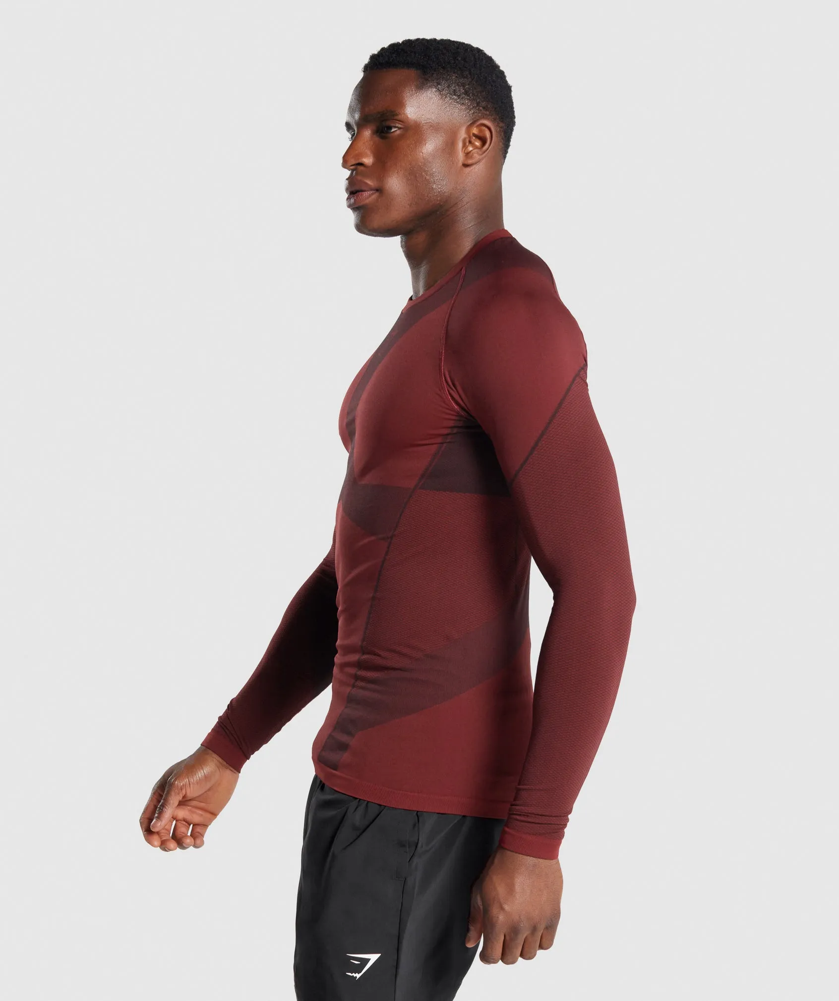 Gymshark Free Force Seamless Long Sleeve T-Shirt - Burgundy