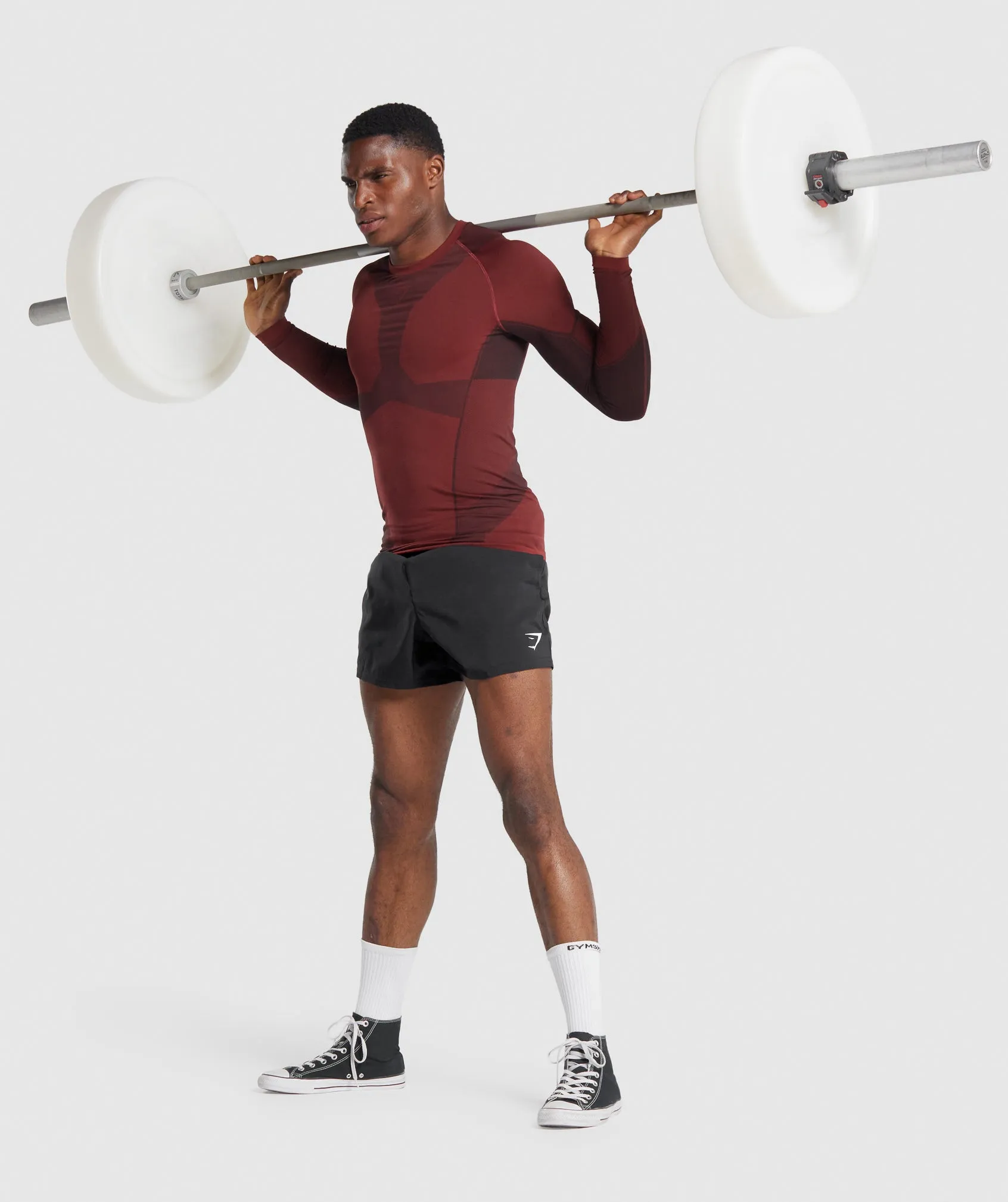 Gymshark Free Force Seamless Long Sleeve T-Shirt - Burgundy