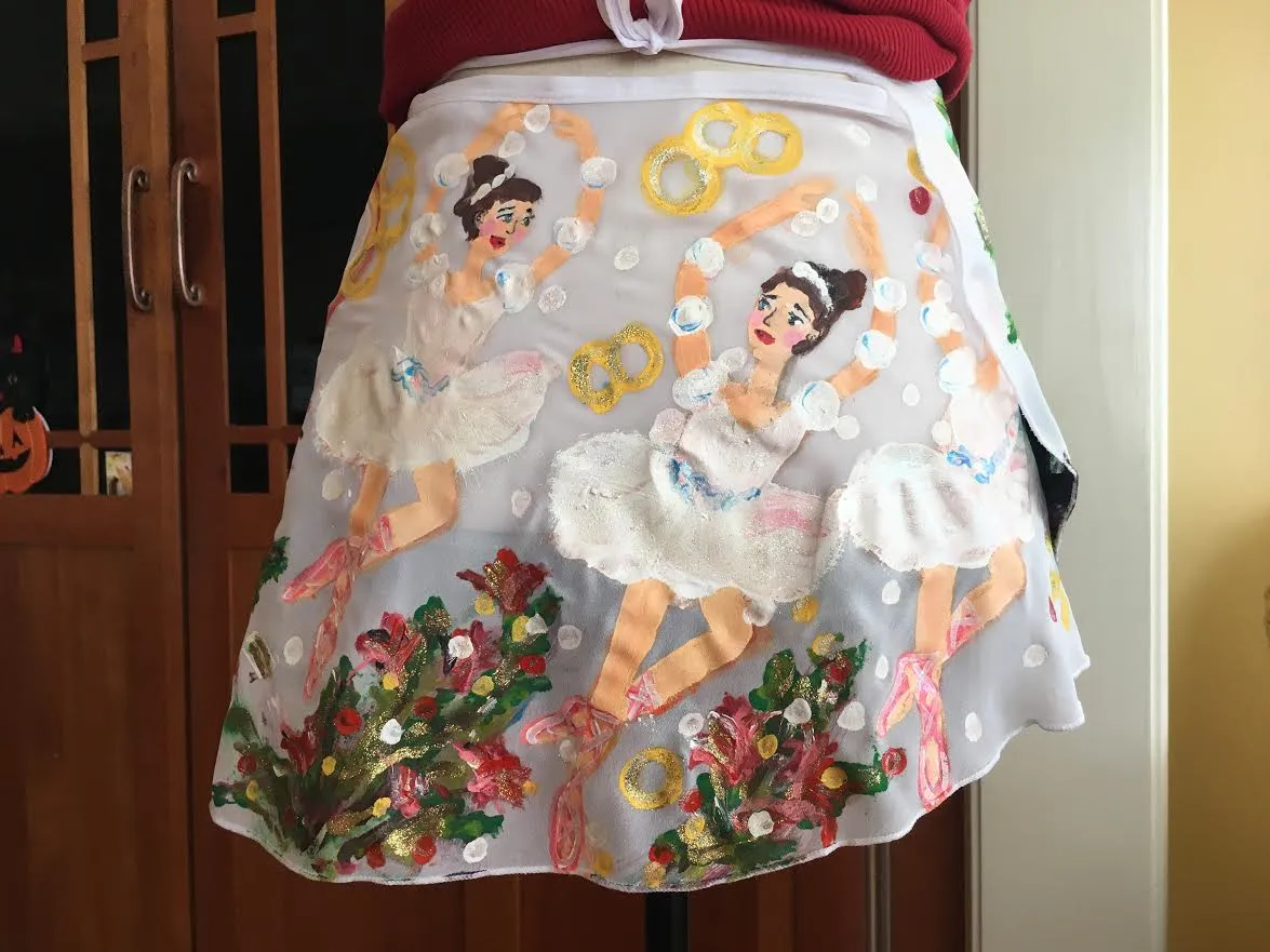 Hand-Painted Ballet Sheer Wrap Skirts