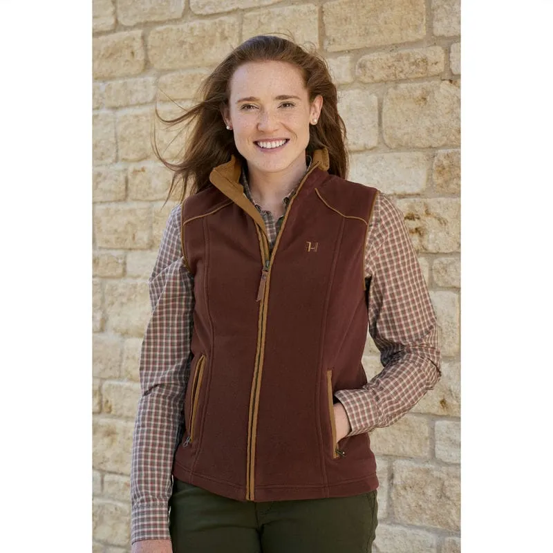 Harkila Sandhem 200 Ladies Fleece Gilet - Burgundy