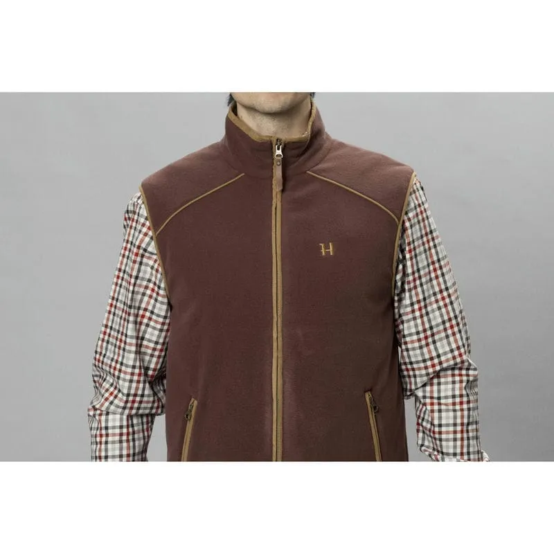 Harkila Sandhem 200 Mens Fleece Gilet - Burgundy