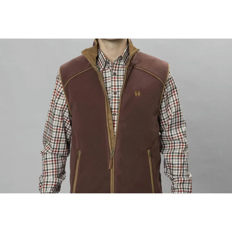 Harkila Sandhem 200 Mens Fleece Gilet - Burgundy