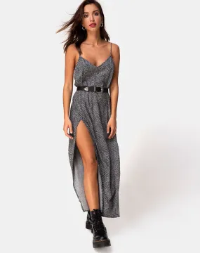 Hime Maxi Dress in Ditsy Leopard Grey