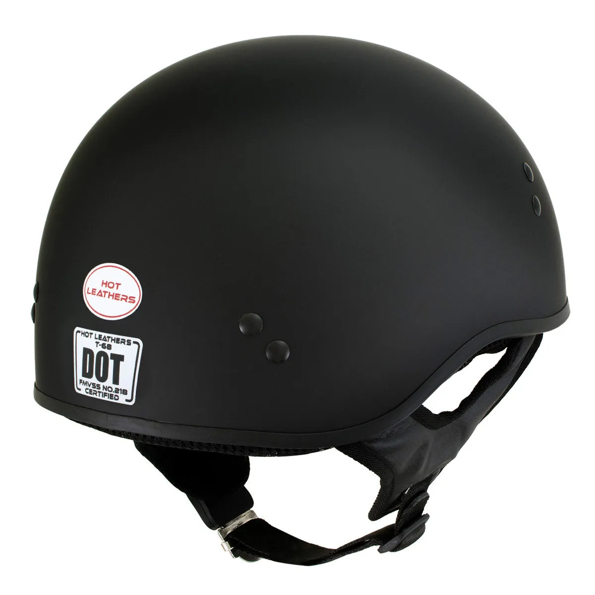 Hot Leathers HLT68 Flat Black 'The O.G.' Flat Black Motorcycle DOT