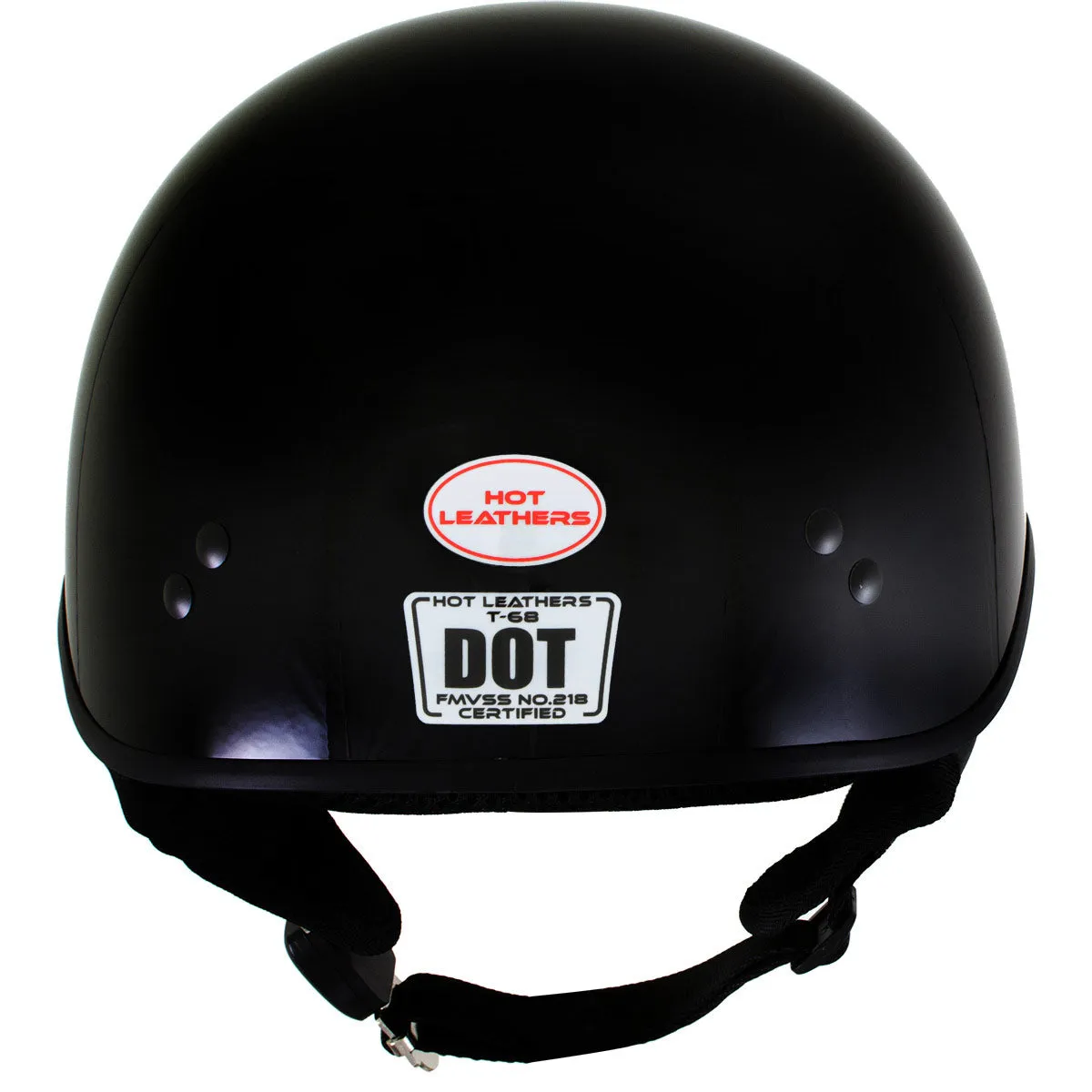 Hot Leathers HLT68 Gloss Black 'The O.G.' Advanced DOT Skull Cap