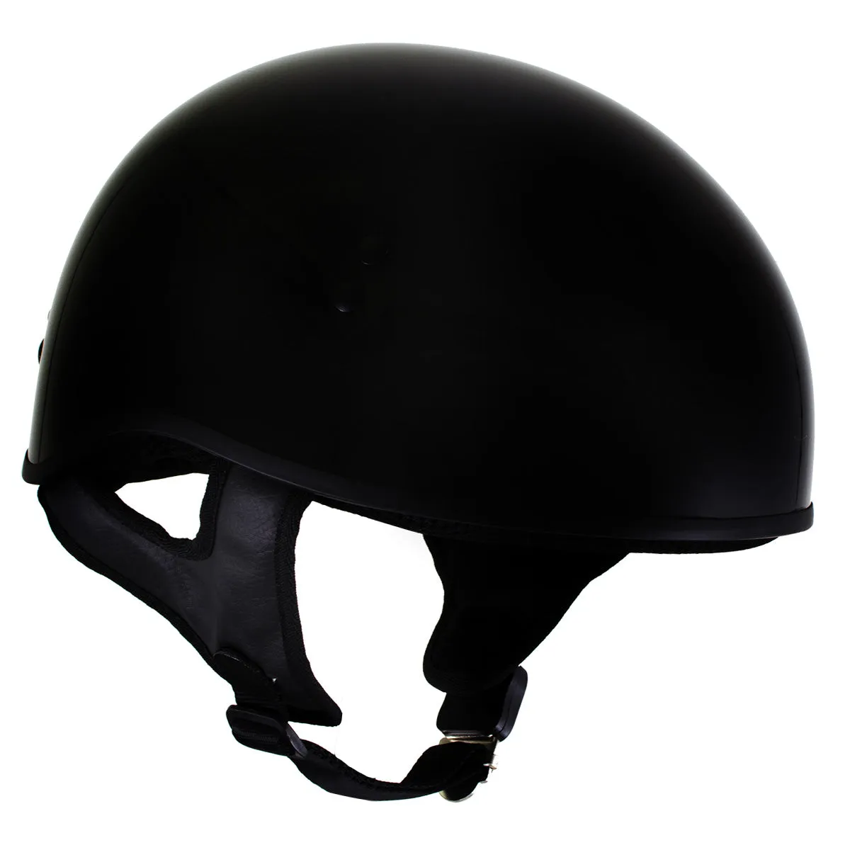 Hot Leathers HLT68 Gloss Black 'The O.G.' Advanced DOT Skull Cap