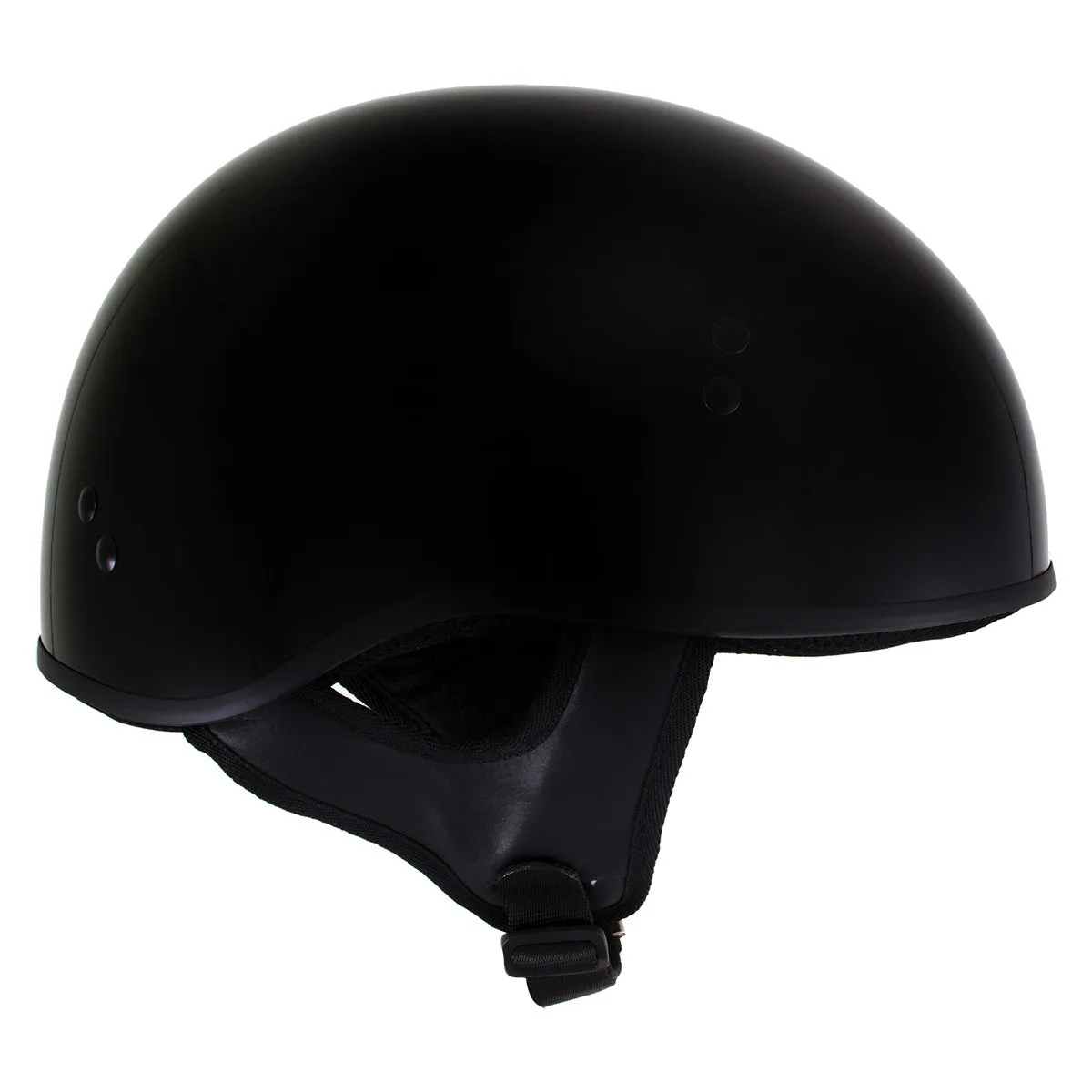 Hot Leathers HLT68 Gloss Black 'The O.G.' Advanced DOT Skull Cap