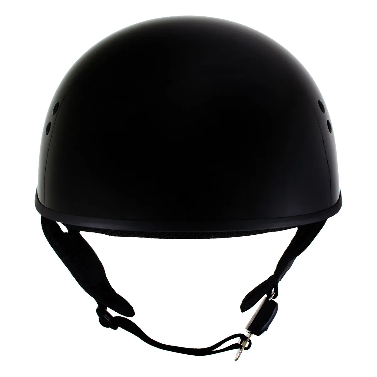 Hot Leathers HLT68 Gloss Black 'The O.G.' Advanced DOT Skull Cap