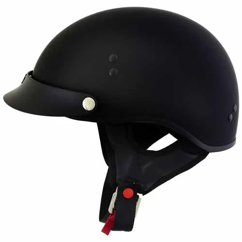 Hot Leathers HLT70 'Stealth' Flat Matte Black Motorcycle DOT Skull Cap