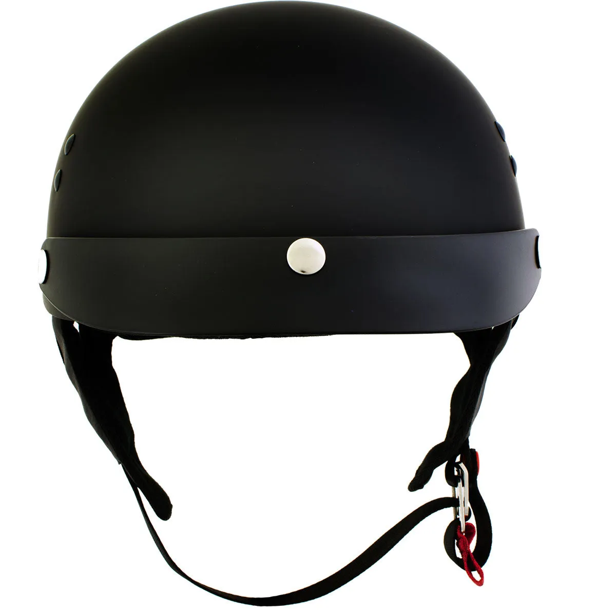 Hot Leathers HLT70 'Stealth' Flat Matte Black Motorcycle DOT Skull Cap