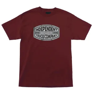 Independent ITC Curb Short Sleeve Mens T-Shirt - Burgundy