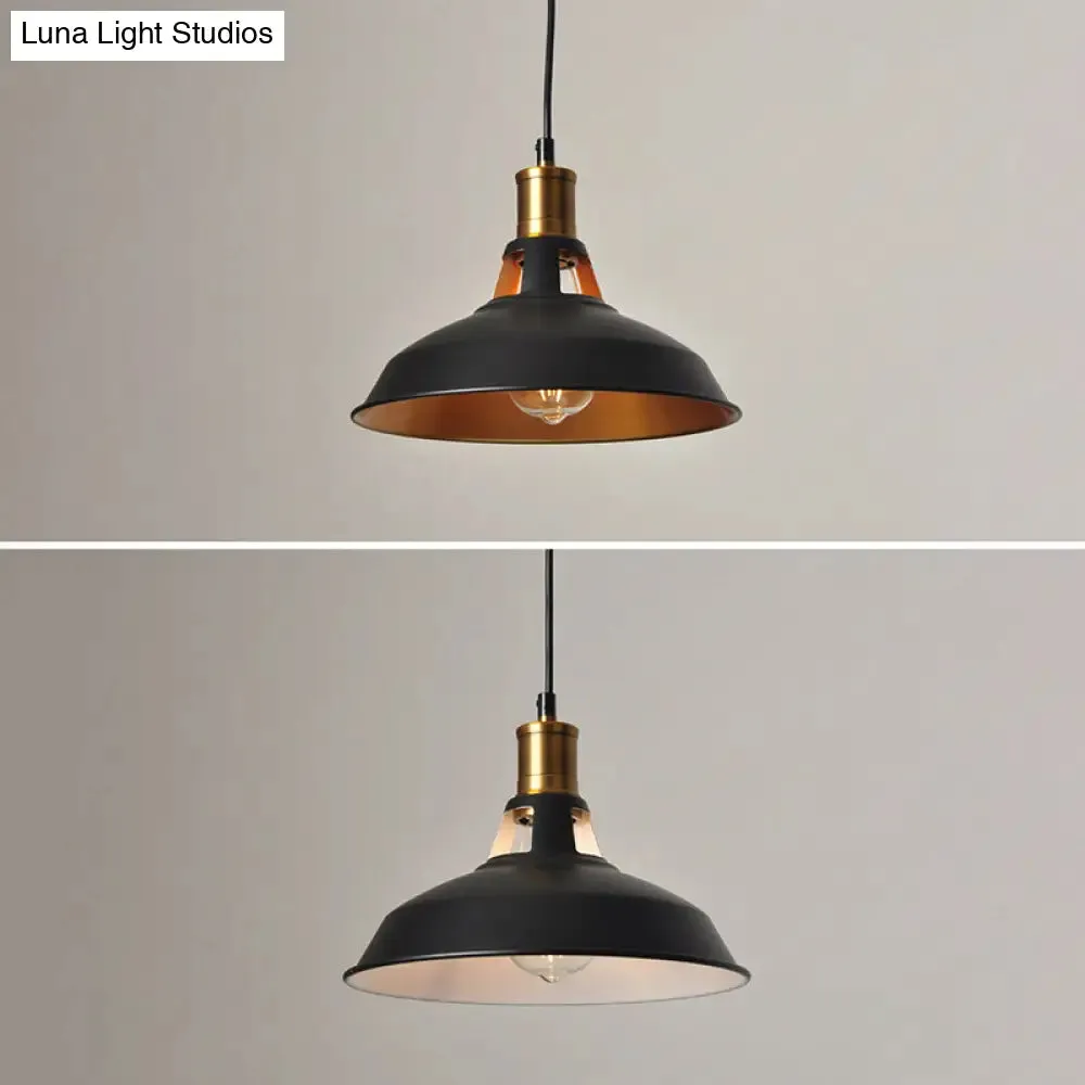 Iron Hanging Pendant Light Fixture for Restaurants - Single Ceiling Pot Cover Lamp