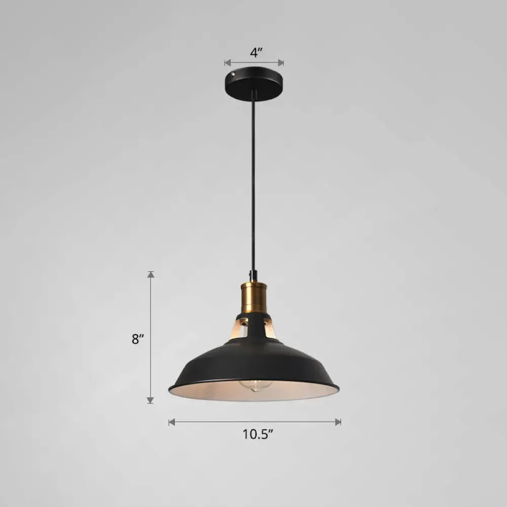 Iron Hanging Pendant Light Fixture for Restaurants - Single Ceiling Pot Cover Lamp