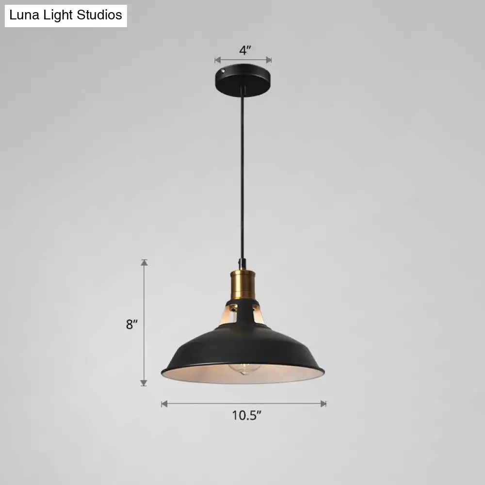 Iron Hanging Pendant Light Fixture for Restaurants - Single Ceiling Pot Cover Lamp