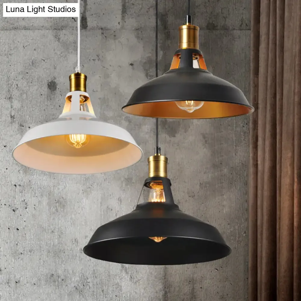 Iron Hanging Pendant Light Fixture for Restaurants - Single Ceiling Pot Cover Lamp