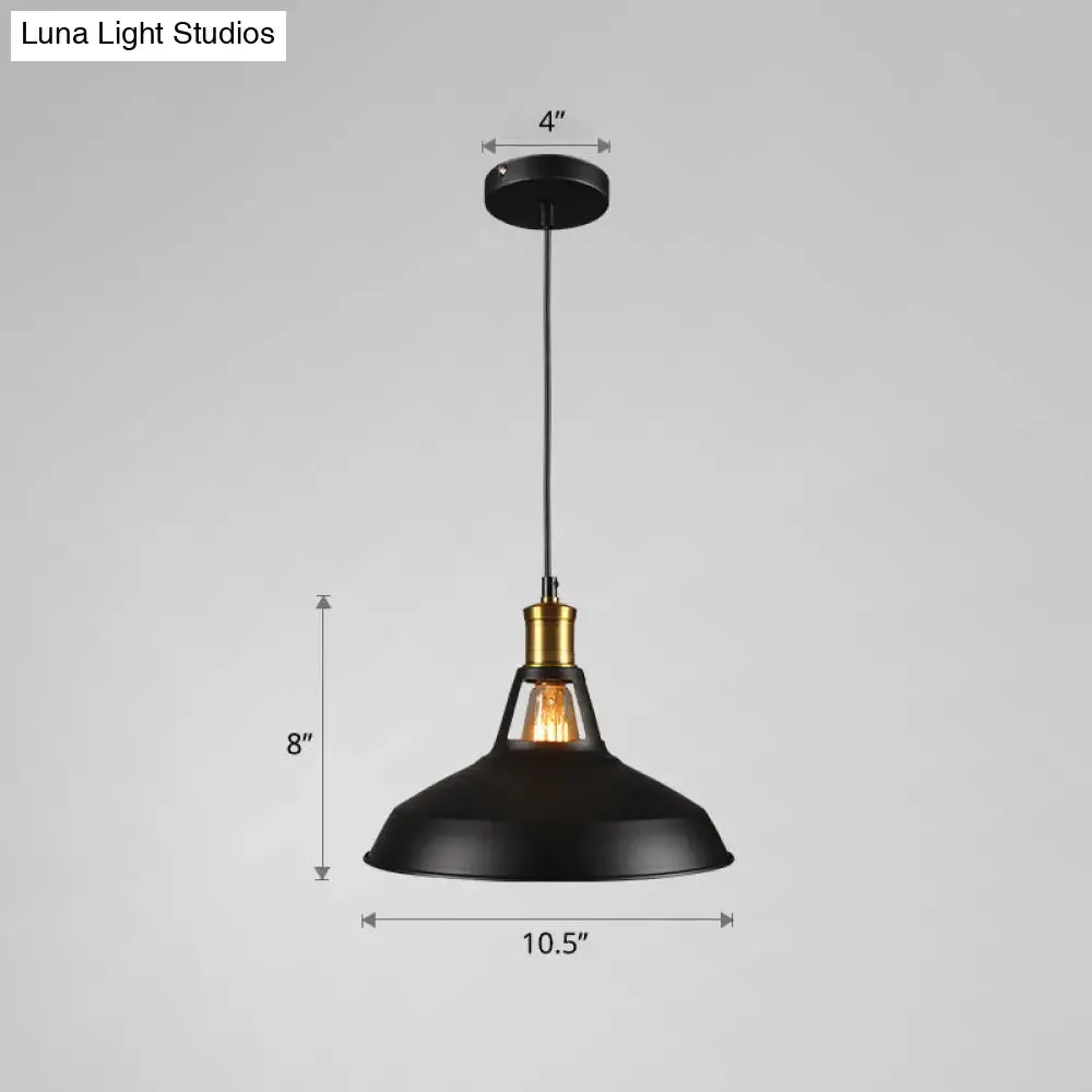 Iron Hanging Pendant Light Fixture for Restaurants - Single Ceiling Pot Cover Lamp