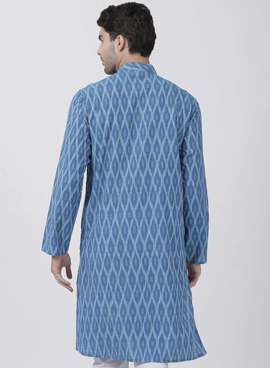 Jashvi Men's Blue Pure Cotton Kurta and Pyjama Set