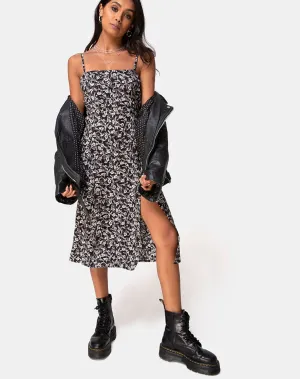 Kaoya Midi Dress in Wild Tulip Black