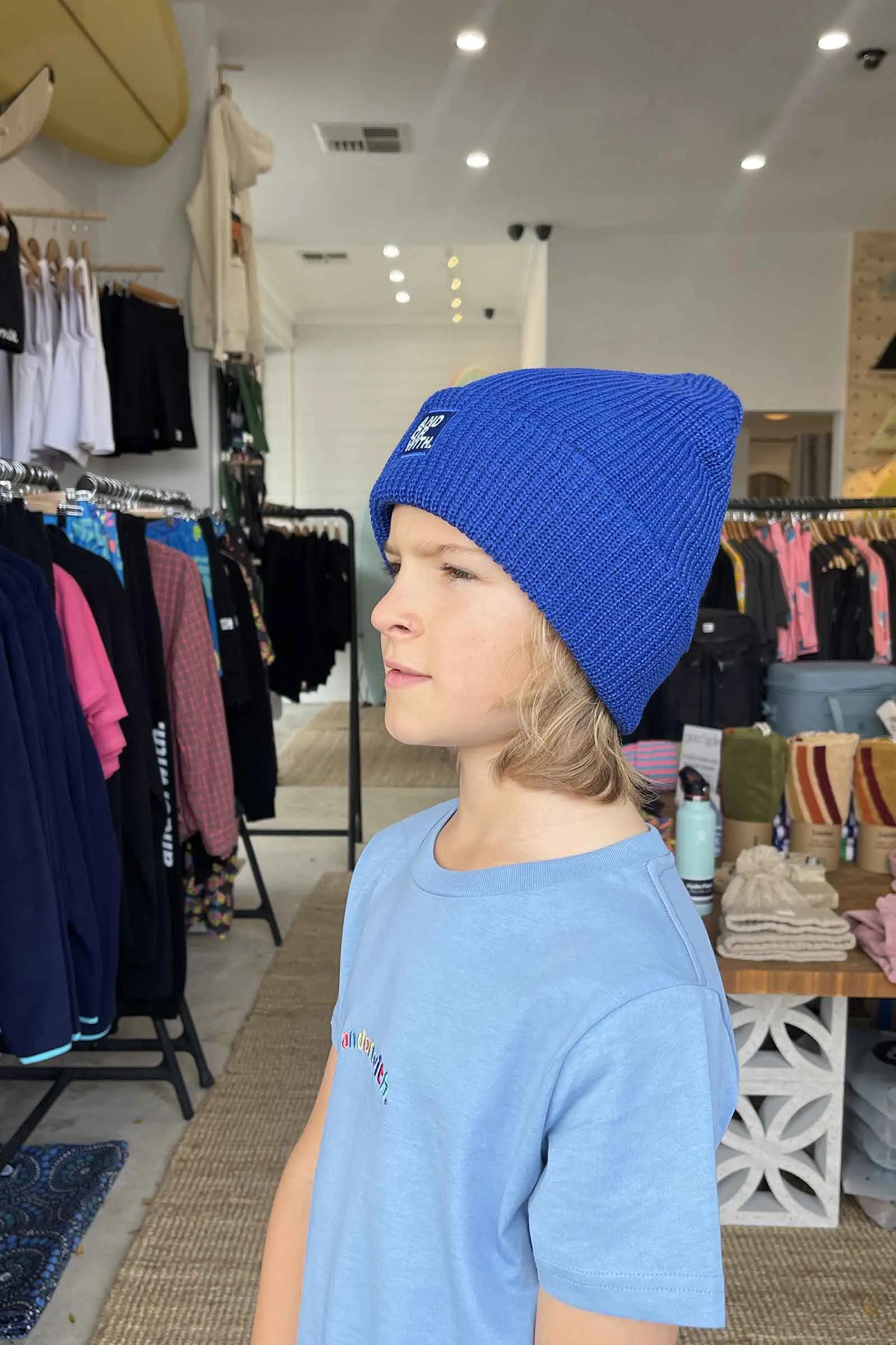 Kids Logo Beanie Blue