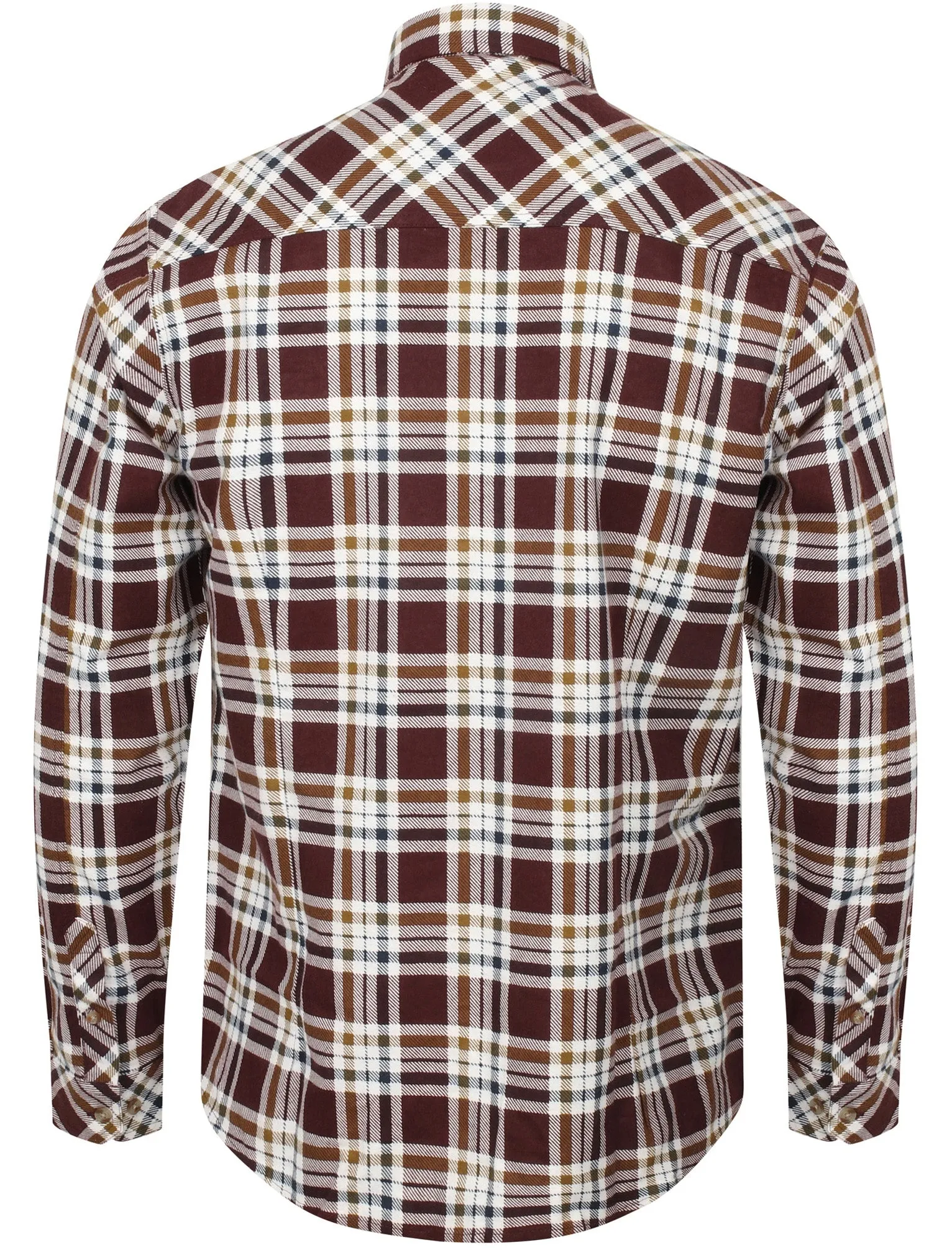 Kingsbridge Checked Cotton Flannel Shirt In Burgundy - Tokyo Laundry