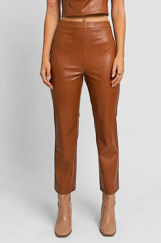 Le Lis Vegan Leather Straight Pants