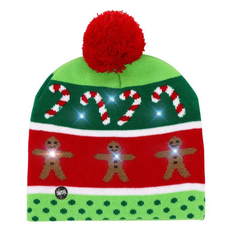 LED Christmas Tree Snowflake Light-up Christmas Knitted Hat