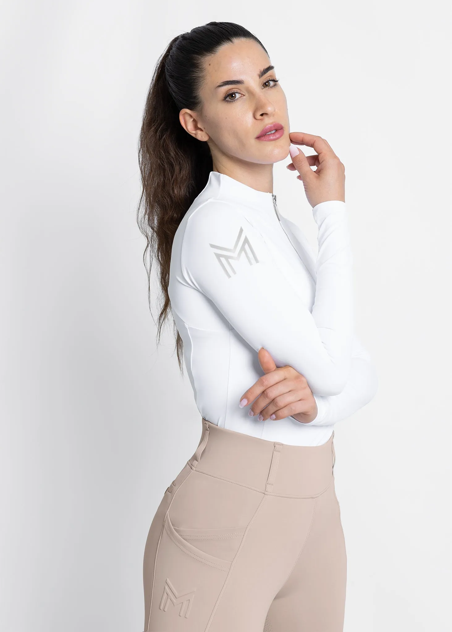 Long Sleeve Base Layer (White/Silver)