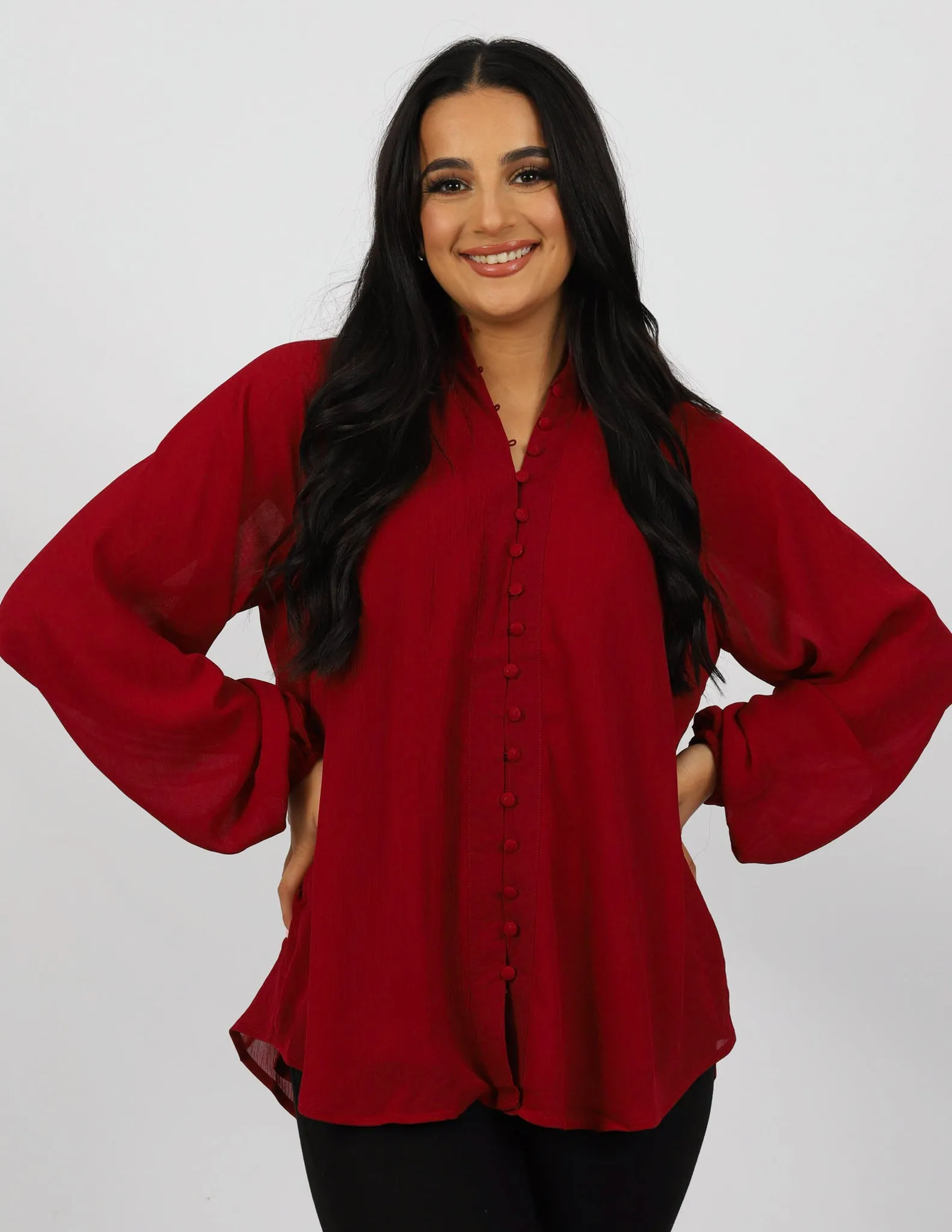 Long Sleeve High Neck Shirt