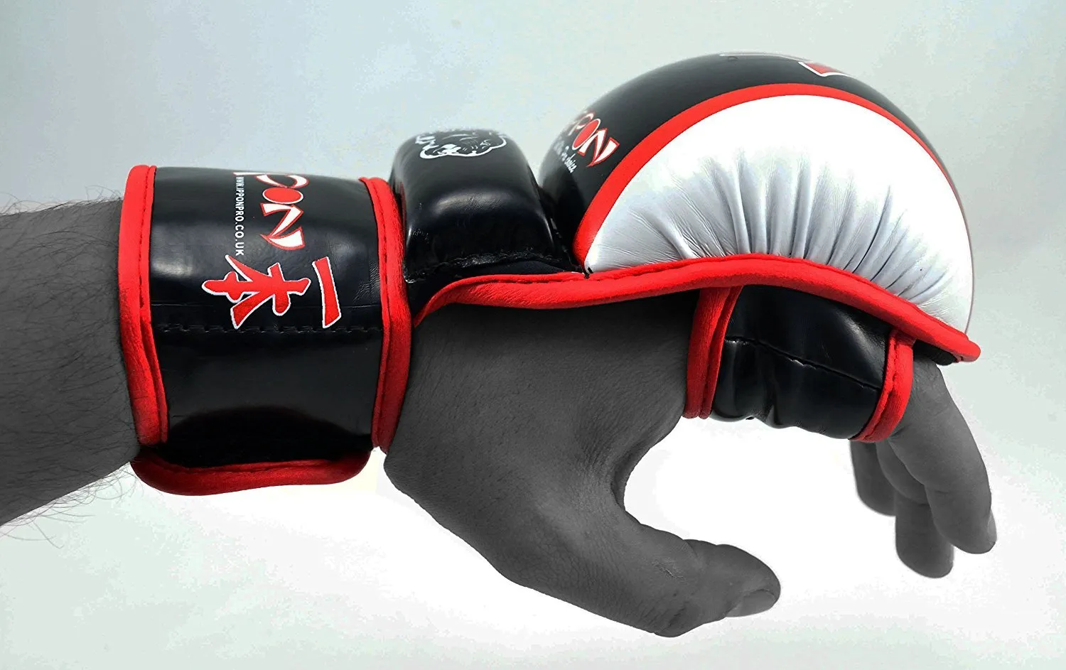 MAR-407 | Red Black IPPON Open Finger Striking Gloves