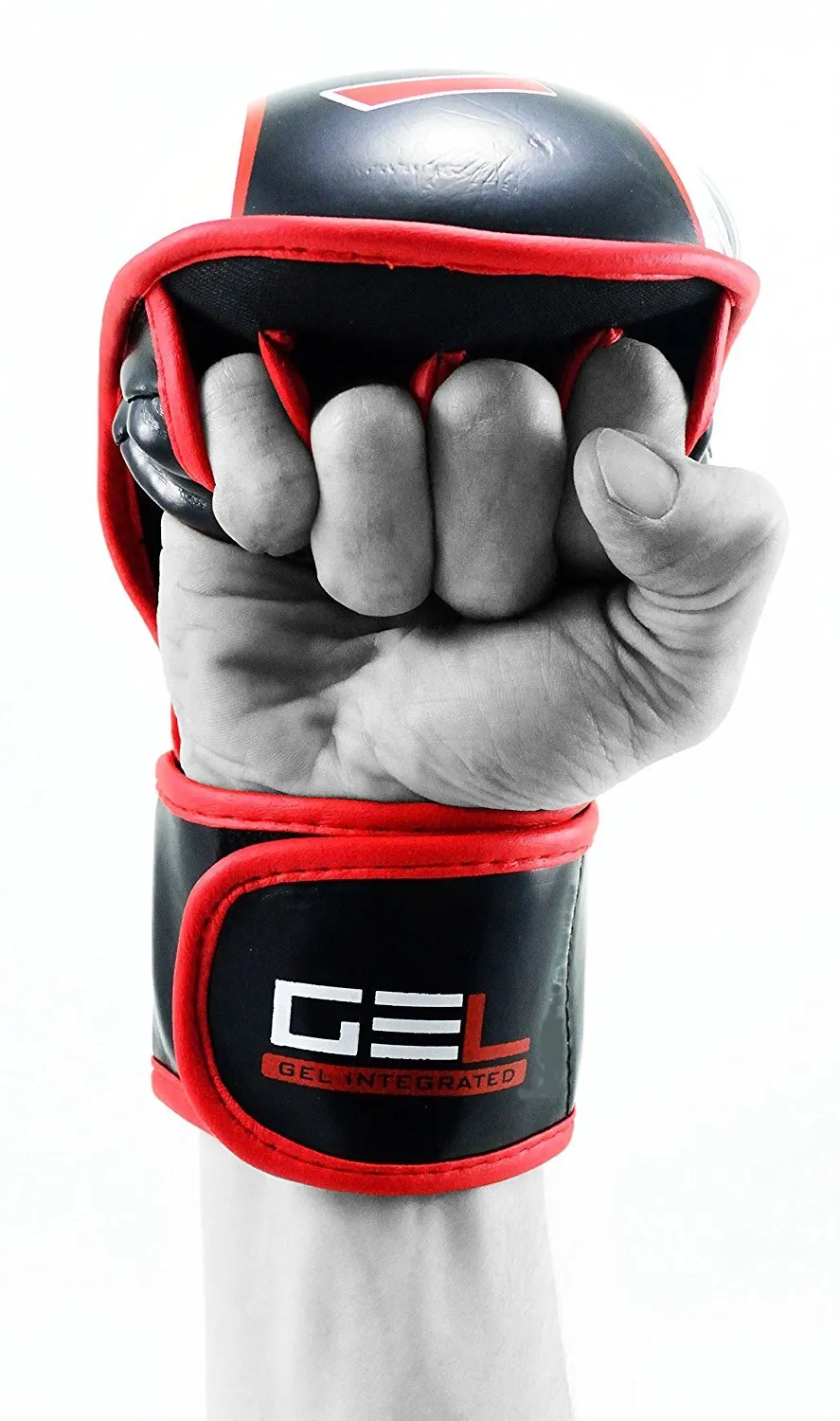 MAR-407 | Red Black IPPON Open Finger Striking Gloves